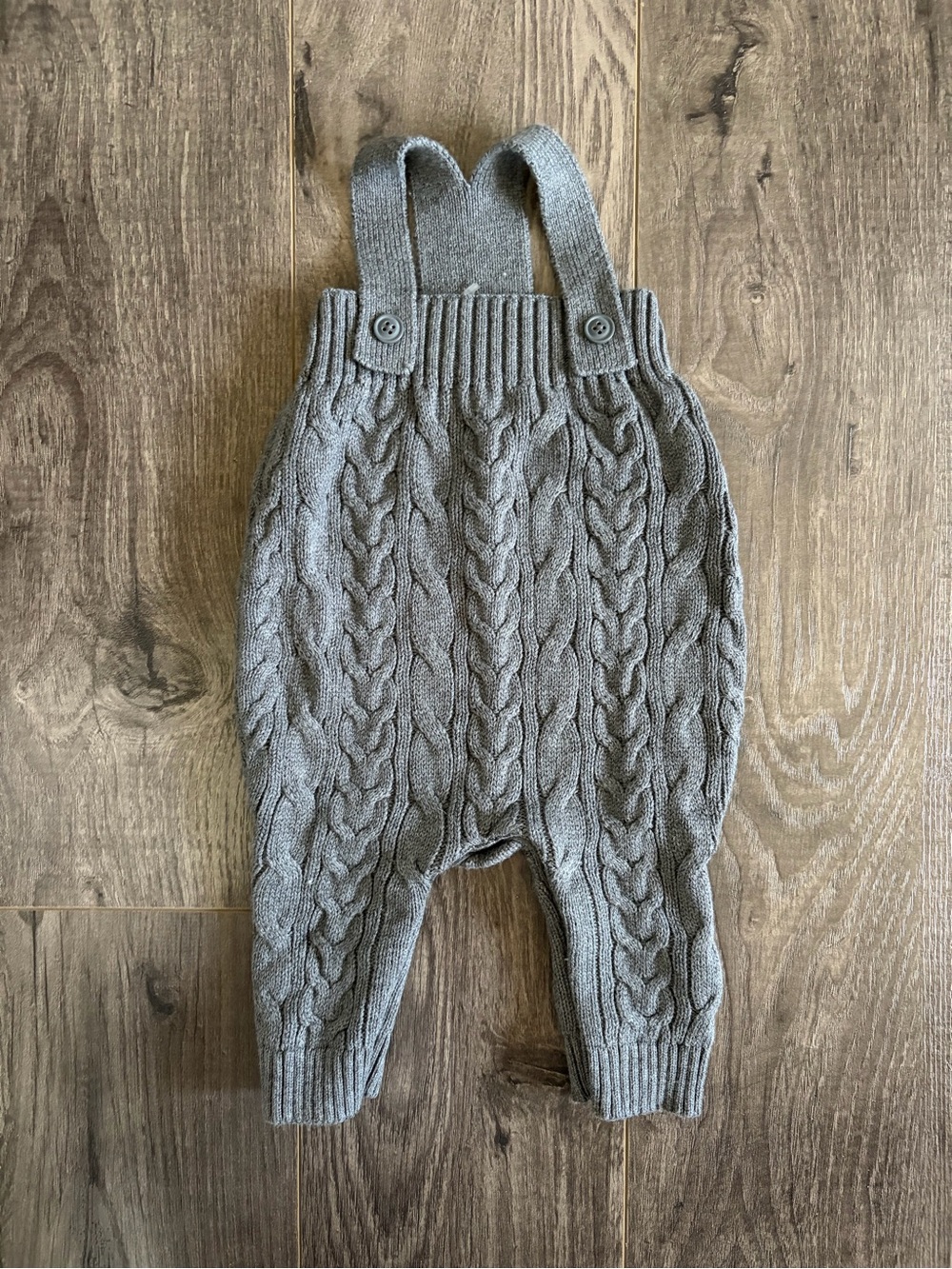 Baby Gap Gray Cable Knit Suspender Pants - 0-3 Months